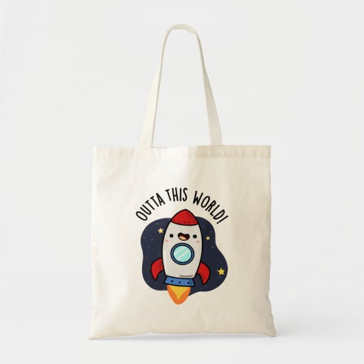 Dit wereldschimnige Rocket Pun Tote Bag (Voorkant)