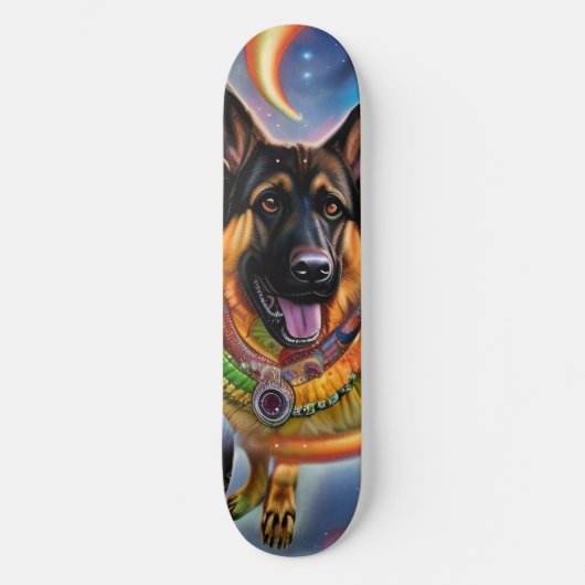 Dit wereldtrippy German Shepherd Skateboard (Voorkant)