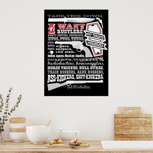 Dit wil ik weghalen bij het blazen van zadels poster (Keuken)