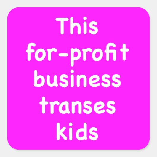 Dit winstgevende bedrijf transformeert Kinder Vierkante Sticker (Voorkant)