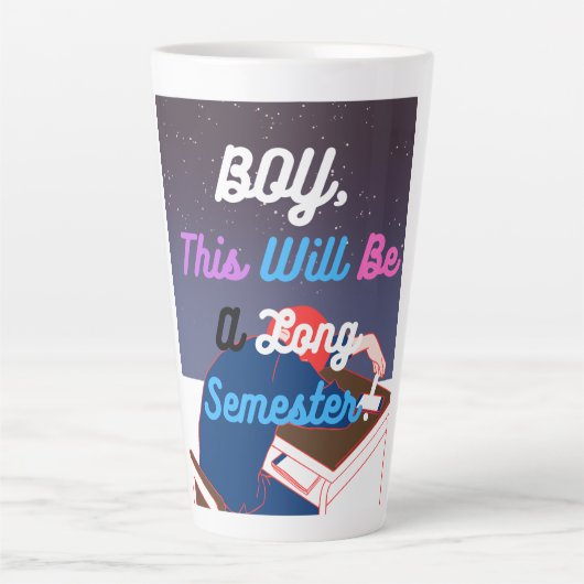Dit wordt een lang semester latte mok (Voorkant)