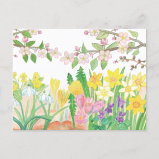 Dit zijn de lente bloemen die vreugde uitstralen feestdagenkaart
