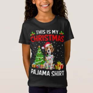 Dit zijn mijn kerstbeagle hondenpyjama kerstverlic t-shirt