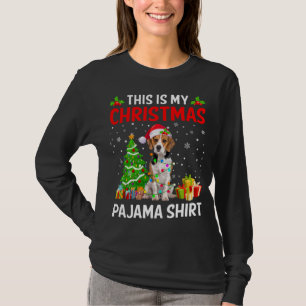 Dit zijn mijn kerstbeagle hondenpyjama kerstverlic t-shirt