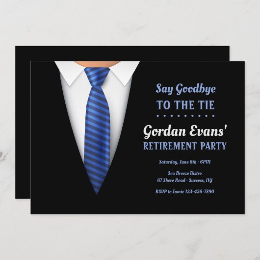 Dites adieu à la Cravate Retraite Party Invitation (Devant / Derrière)