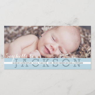 Dites Bonjour Baby Boy Photo Faire-part de naissan