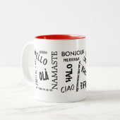 Dites bonjour dans la tasse différente de langues (Devant gauche)