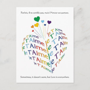 Dites, "Je t'aime" en français / Carte postale