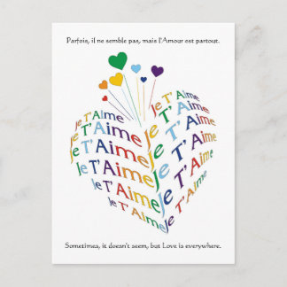 Dites, "Je t'aime" en français / Carte postale