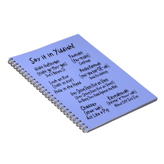 Dites-le dans le carnet Yiddish (Côté Droit)