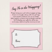 Dites non à l'emballage Baby shower carte cadeau r (Devant & derrière)