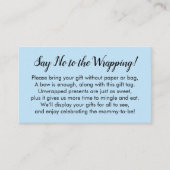 Dites non à l'emballage Baby shower douce carte ca (Devant)