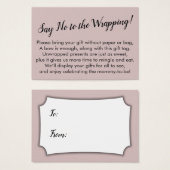 Dites non à l'emballage Baby shower Dusty Rose Car (Devant & derrière)