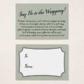 Dites non à l'emballage Baby shower Sage carte cad (Devant & derrière)