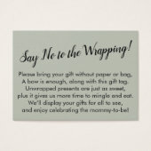 Dites non à l'emballage Baby shower Sage carte cad (Devant)