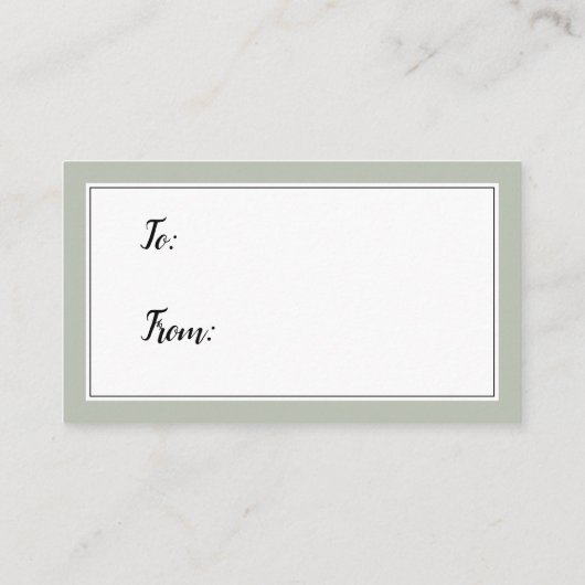 Dites non à l'emballage Baby shower Sage carte cad (Dos)