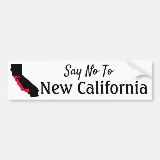 Dites Non Au Nouveau Sticker De Bumper En Californ (Devant)