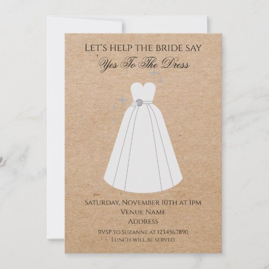 Dites oui à la robe Rustic Kraft Invitation (Devant)
