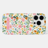 Ditsy Bloementuin met Initialen Case-Mate iPhone Case (Achterkant (horizontaal))
