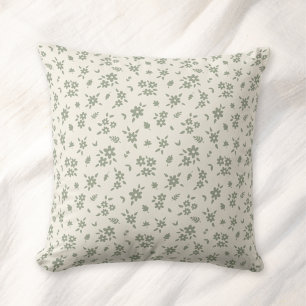 Ditsy Bloemige Gedempte Neutrale Cottagecore Beige Kussen