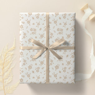 Ditsy bloemmotief gedempte neutrale zachte bleke c cadeaupapier