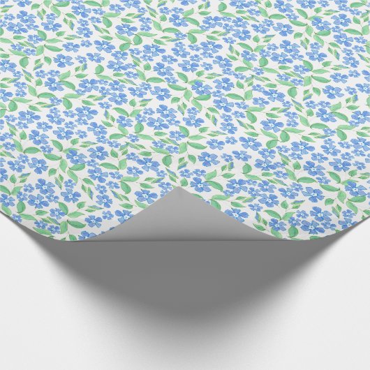 Ditsy Blue White Periwinkle Flowers Cadeaupapier (Hoek)