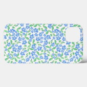  Ditsy Blue White Periwinkle Flowers Case-Mate iPhone Case (Achterkant (horizontaal))