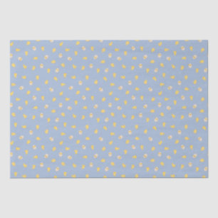 Ditsy Chicks (Chambray Blue) - Schattige vogelpatr Tissuepapier