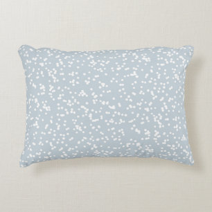 Ditsy Dots Patroon - Wit op Stofblauw Accent Kussen