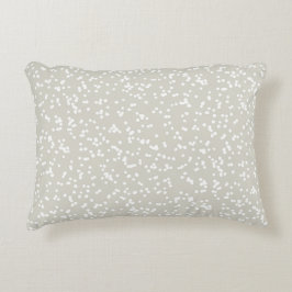 Ditsy Dots Pattern - White on Beige/Greige Accent Kussen