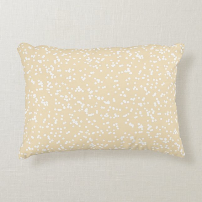 Ditsy Dots Pattern - White on Pale Yellow Accent Kussen (Voorkant)