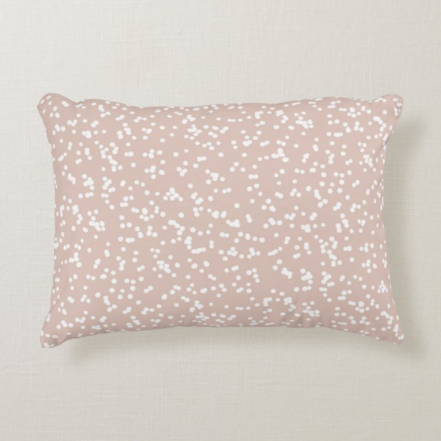 Ditsy Dots Pattern - White on Soft Terracotta Accent Kussen (Voorkant)