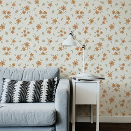 Ditsy Floral Cottagecore Boho Wildflower Beige Behang