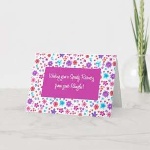  Ditsy Floral Get Well van Gordelroos Kaart