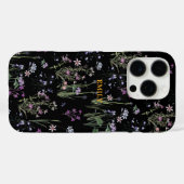 Ditsy Floral Pattern Zwart Violet Case-Mate iPhone Case (Achterkant (horizontaal))