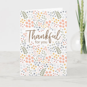 Ditsy Floral Thanksgiving Dankbare Groet Kaart