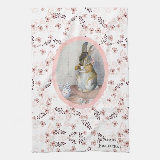  Ditsy Flower Miss Bunny Teatime Theedoek (Verticaal)