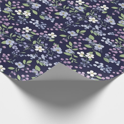 Ditsy fruit - Blauwe bessen Cadeaupapier (Hoek)