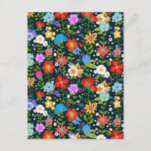 Ditsy naadloze bloemen Patroon-13554 Feestdagenkaart