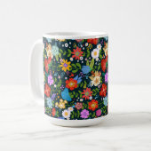 Ditsy naadloze bloemen Patroon-13554 Koffiemok (Voorkant links)