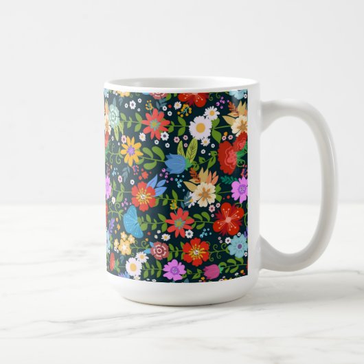 Ditsy naadloze bloemen Patroon-13554 Koffiemok (Rechts)