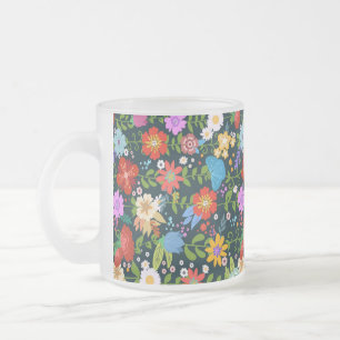 Ditsy naadloze bloemen Patroon-13554 Matglas Koffiemok