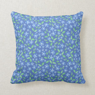  Ditsy Periwinkle Blue Green Floral Pattern Kussen