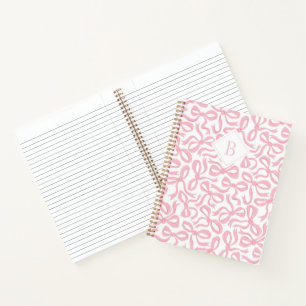 Ditsy Preppy Pink Bow-monogram Notitieboek