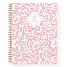 Ditsy Preppy Pink Bow-monogram