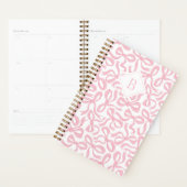 Ditsy Preppy Pink Bow Monogramme (Devant avec enveloppe)