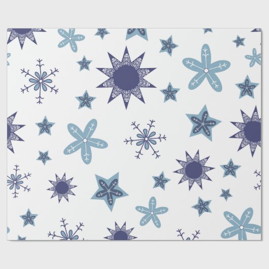 Ditsy Snowflake pattern backgrounds textures Cadeaupapier (Vlak)