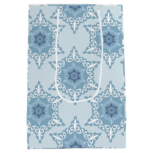 Ditsy Snowflake pattern backgrounds textures Medium Cadeauzakje (Achterkant)