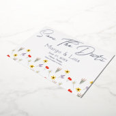 Ditsy Wild Flower Save the Date Ppress Folie Uitnodiging (Gedraaid)
