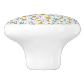 Ditzy Daisies on Blue Custom Ceramic Drawer Knob Keramische Knop (Zijkant)